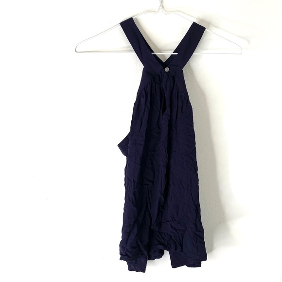 LOFT Navy Blue Cross Halter Sleeveless Blouse NWT - Picture 4 of 6